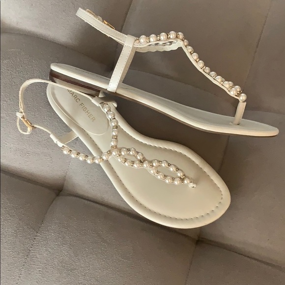 Marc Fisher | Shoes | Marc Fisher Pearl Accent Sandals New | Poshmark